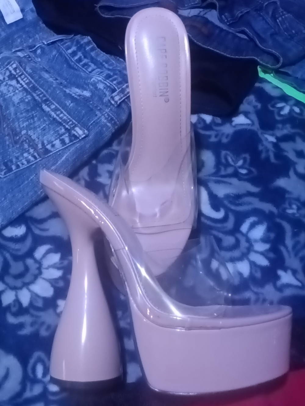 Cape Robbin Blush Pink Platform Heels with Clear Straps